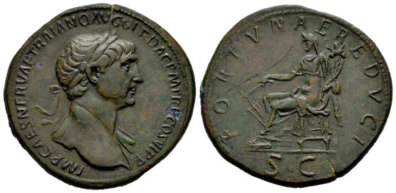 Trajan. Sestertius. 112-114 d.C. Rome. (Ric-II 628). (Woytek-483b). (Bmcre-966)....