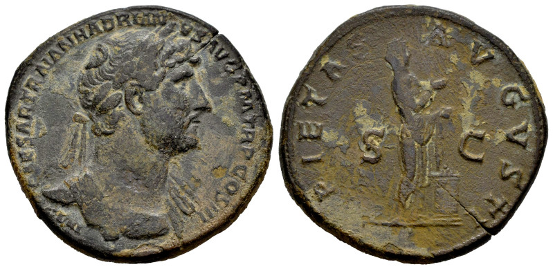 Hadrian. Sestertius. 121 d.C. Rome. (Ric-II 3.473). (Bmcre-1202). Anv.: IMP CAES...