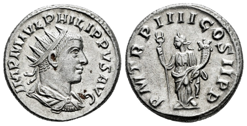 Philip II. Antoninianus. 247 d.C. Antioch. (Ric-232). (Rsc-34). Anv.: IMP M IVL ...