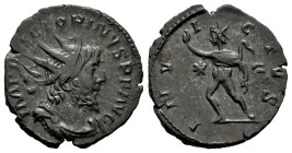 Victorinus. Antoninianus. 268-270 d.C. Uncertain mint. (Ric-114). Anv.: IMP C VICTORINVS P F AVG, Radiate, draped and cuirassed bust right. Rev.: INVI...