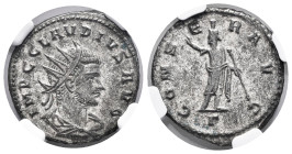 Claudius II, Gothicus. Antoninianus. 268-269 d.C. Antioch. (Ric-V.1 201). Anv.: IMP C CLAVDIVS AVG. Radiate, draped and cuirassed bust to right. Rev.:...