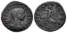 Aurelian. Denarius. 275 d.C. Rome. (Ric-V 1.73). Anv.: IMP AVRELIANVS AVG, laureate and cuirassed bust to right. Rev.: VICTORIA AVGG, Victory walking ...
