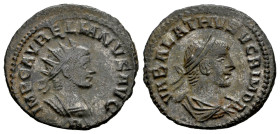 Vabalathus and Aurelian. Antoninianus. 270-272 d.C. Antioch. (Ric-381). Anv.: IMP C AVRELIANVS AVG, radiate and cuirassed bust to right; B below. Rev....