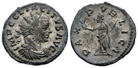 Tacitus. Antoninianus. 275-276 d.C. Lugdunum. (Ric-44). Anv.: IMP C CL TACITVS AVG. Rev.: PAX PVBLICA. Bi. 3,63 g. Almost XF. Est...80,00. 

Spanish...