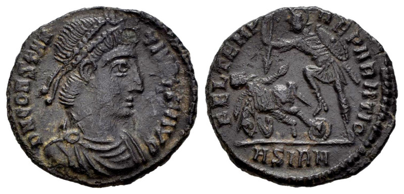 Constantius II. 1/2 centenional. 354-355 d.C. Sirmium. (Ric-VIII 48). Anv.: D N ...