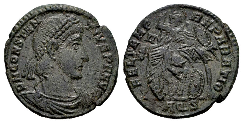 Constantius II. 1/2 centenional. 352-355 d.C. Aquileia. (Ric-201). Anv.: D N CON...