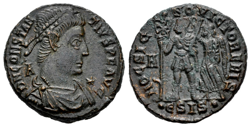 Constantius II. Centenionalis. 350 d.C. Siscia. (Ric-286). Anv.: D N CONSTANTIVS...