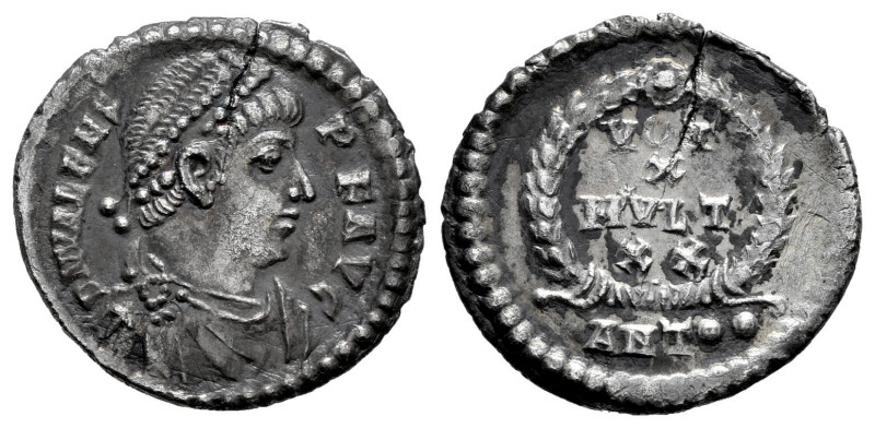 Valens. Siliqua. 367-375 d.C. Antioch. (Ric-IX 34d1). Anv.: D N VALENS PER F AVG...