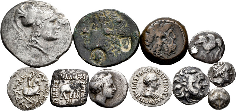 Lot of 11 ancient Greek coins. Great variety of types and mints, all different. ...