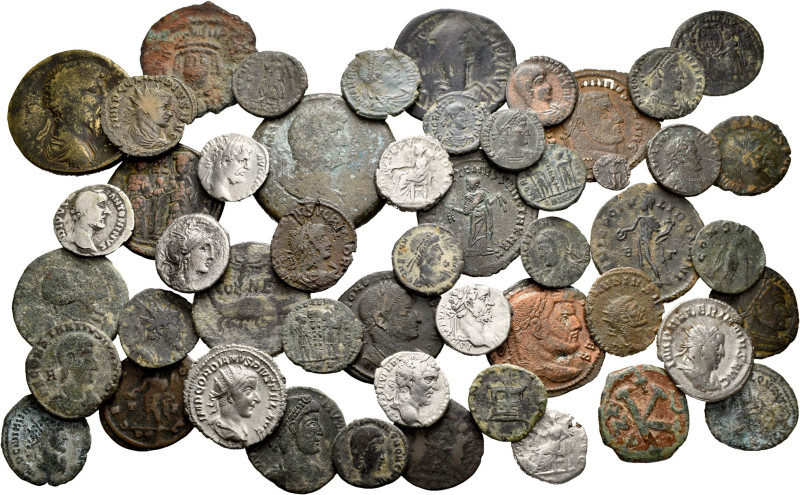 Lot of 50 coins from the Roman Empire and Byzantium. Great variety of types, Emp...