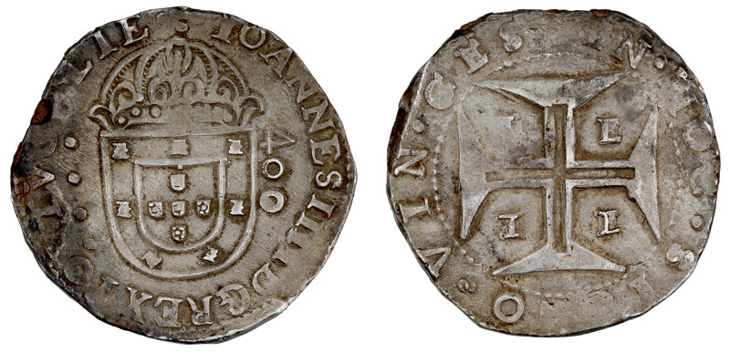 Portugal
D. João IV Cruzado (400 Réis) n/d, Évora, REX PORTVGALIE, escassa, pra...