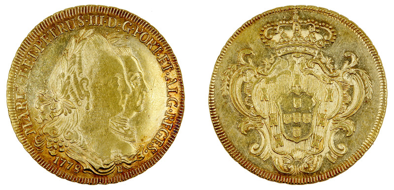 Portugal
D. Maria I e D.Pedro III Peça (6.400 Réis) 1778 Bahia, B afastado da d...