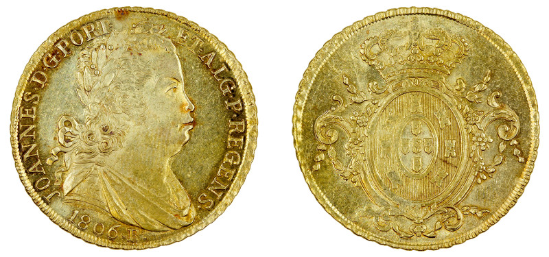 Portugal
D. João Príncipe Regente Peça (6.400 Réis) 1806 Rio de Janeiro, ouro, ...