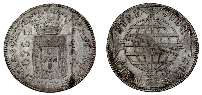 Brazil
D. João Príncipe Regente 960 Réis (Patacão) 1816 Rio de Janeiro, Série E...