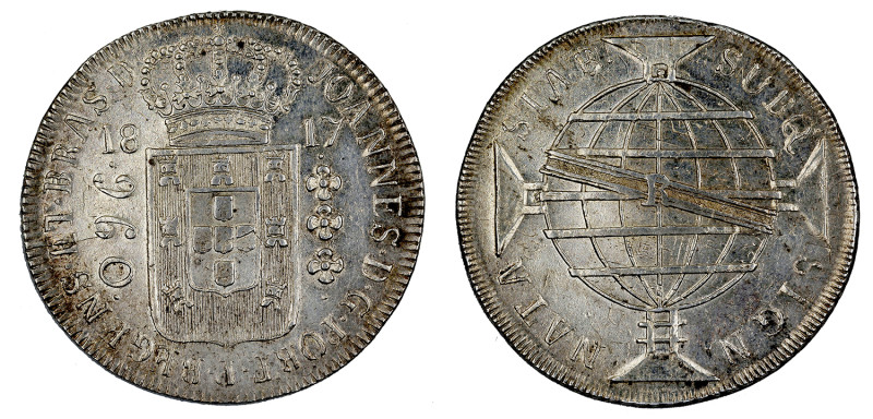 Brazil
D. João Príncipe Regente 960 Réis (Patacão) 1817 Rio de Janeiro, disco m...