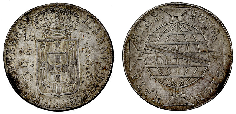 Brazil
D. João Príncipe Regente 960 Réis (Patacão) 1817 Rio de Janeiro, recunha...