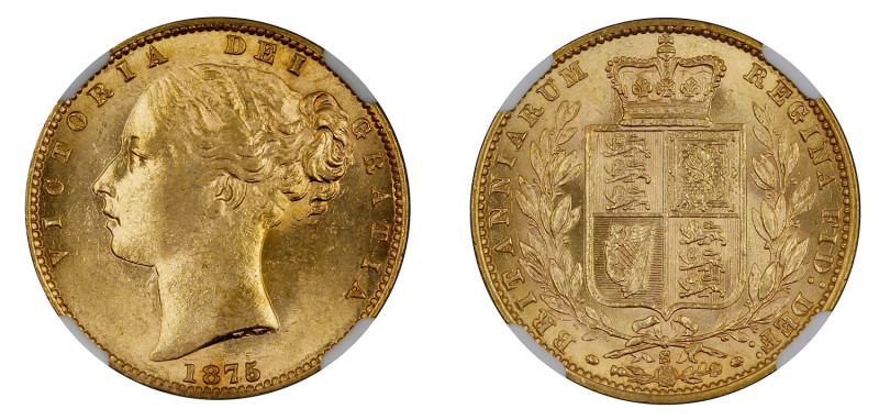 Austrália
Victoria Libra 1875 S (Sydney), ouro, Marsh 72, NGC 6637337-007, AU 5...