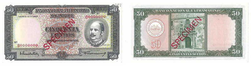 Mozambique
Nota de 50 Escudos Banco Nacional Ultramarino, 21 de Julho de 1958, ...