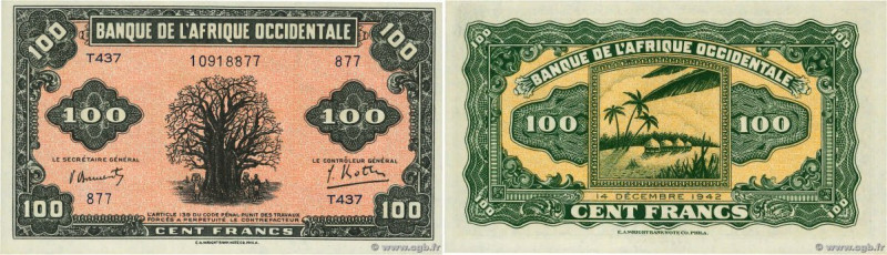 Country : FRENCH WEST AFRICA (1895-1958) 
Face Value : 100 Francs 
Date : 14 déc...