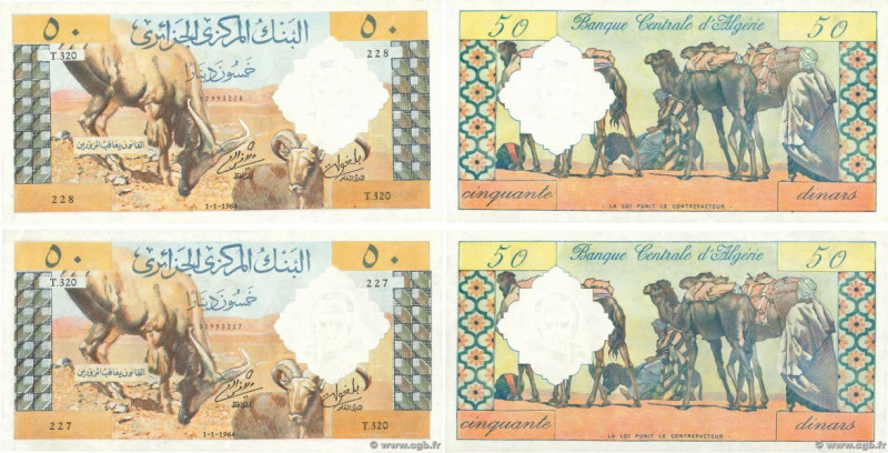 Country : ALGERIA 
Face Value : 50 Dinars Consécutifs 
Date : 01 janvier 1964 
P...