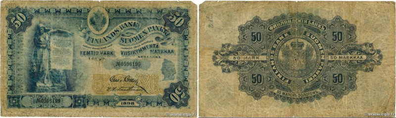 Country : FINLAND 
Face Value : 50 Markkaa 
Date : 1898 
Period/Province/Bank : ...