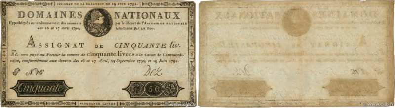 Country : FRANCE 
Face Value : 50 Livres Faux 
Date : 19 juin 1791 
Period/Provi...