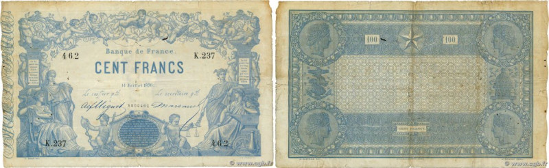 Country : FRANCE 
Face Value : 100 Francs type 1862 - Bleu à indices Noirs 
Date...