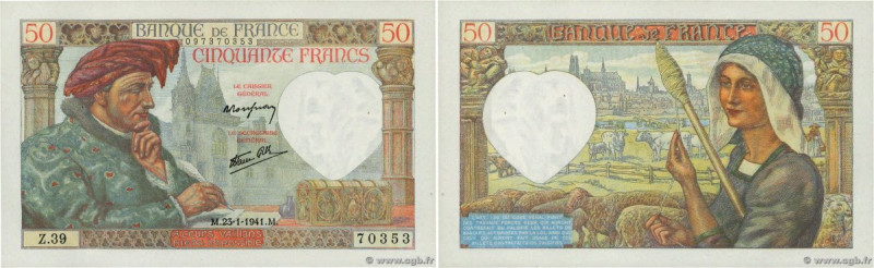 Country : FRANCE 
Face Value : 50 Francs JACQUES CŒUR 
Date : 23 janvier 1941 
P...