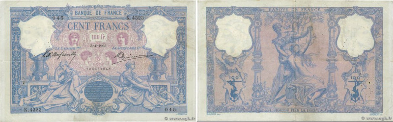 Country : FRANCE 
Face Value : 100 Francs BLEU ET ROSE 
Date : 03 avril 1905 
Pe...