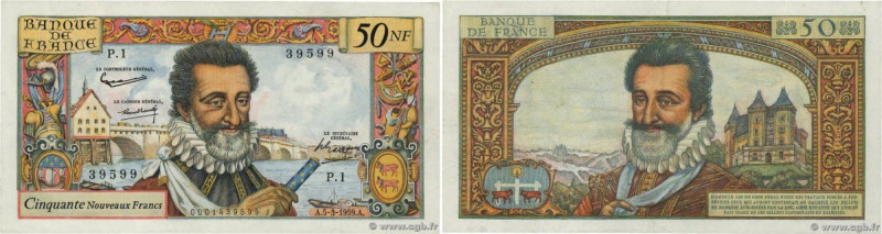 Country : FRANCE 
Face Value : 50 Nouveaux Francs HENRI IV 
Date : 05 mars 1959 ...