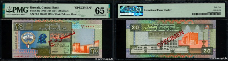 Country : KUWAIT 
Face Value : 20 Dinars Spécimen 
Date : (1994) 
Period/Provinc...