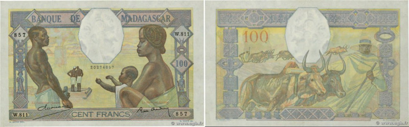 Country : MADAGASCAR 
Face Value : 100 Francs 
Date : (1937-1947) 
Period/Provin...