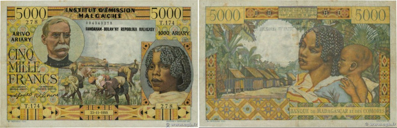 Country : MADAGASCAR 
Face Value : 5000 Francs - 1000 Ariary 
Date : 23 novembre...