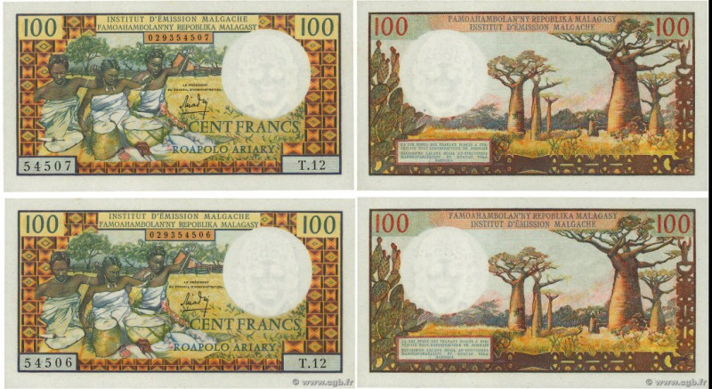 Country : MADAGASCAR 
Face Value : 100 Francs - 20 Ariary Consécutifs 
Date : (1...