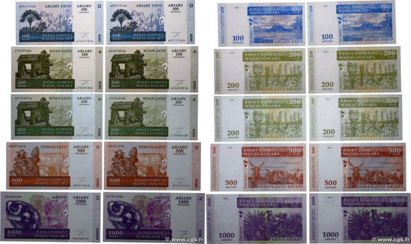 Country : MADAGASCAR 
Face Value : 100 au 1000 Ariary Lot 
Date : 2004 
Period/P...