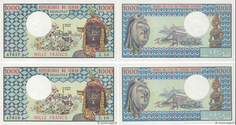 Country : CHAD 
Face Value : 1000 Francs Consécutifs 
Date : (1973-1978) 
Period...