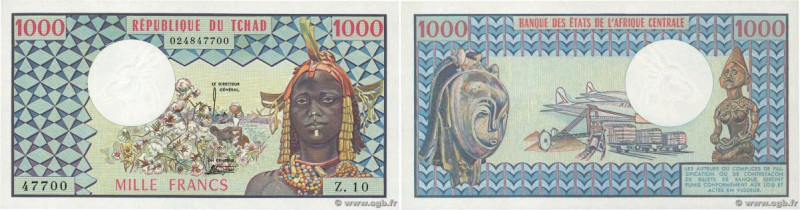 Country : CHAD 
Face Value : 1000 Francs 
Date : (1973-1978) 
Period/Province/Ba...