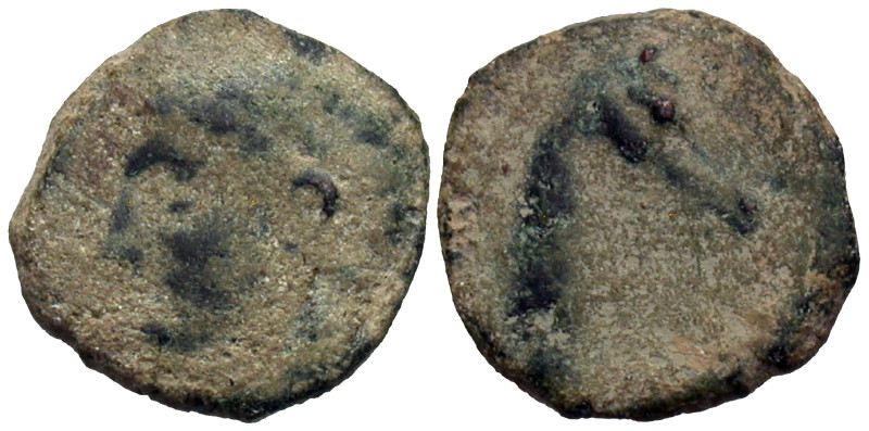 Iberia, Punic issues. Ca. 237-209 B.C. AE (14 mm, 1.91 g).