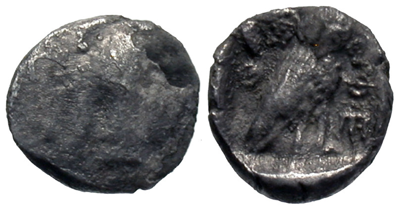 Samaria, Uncertain mint. 4th century B.C. AR obol (8 mm, 0.69 g). Imitating Athe...