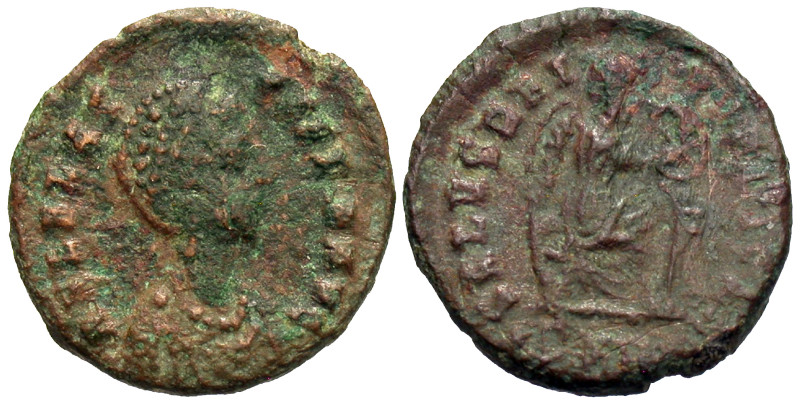 Aelia Flaccilla. Augusta, A.D. 379-386/8. AE (13 mm, 1.27 g).