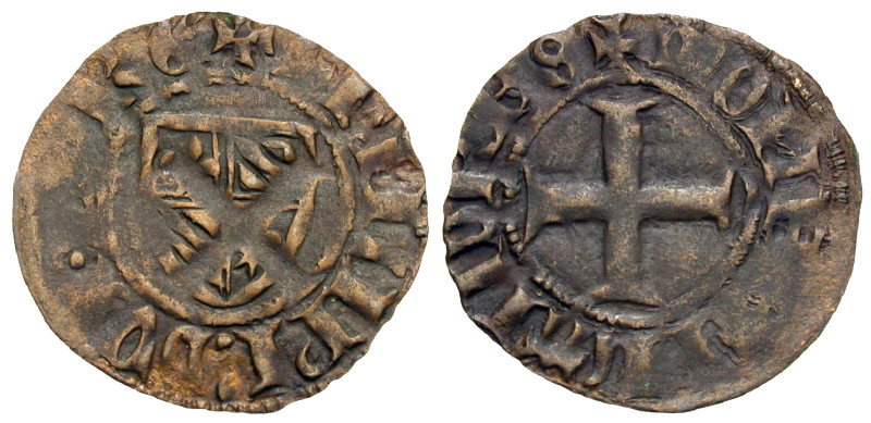 Flanders. Philip the Bold. 1384-1404. AE double mite (20 mm, 0.81 g).