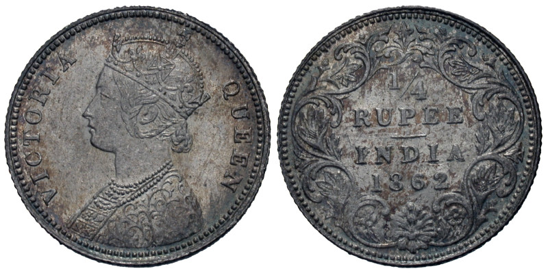 British India. Victoria. 1862. 1/4 rupee.