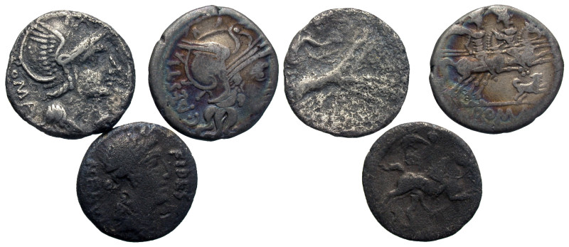 [Roman Republican]. Lot of Three (3) AR denarii. 

All group lots are sold as-...