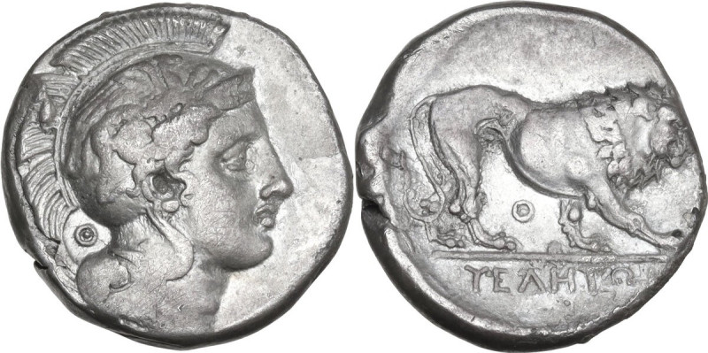 Greek Italy. Northern Lucania, Velia. AR Nomos, c. 340-334 BC. Theta group. Obv....