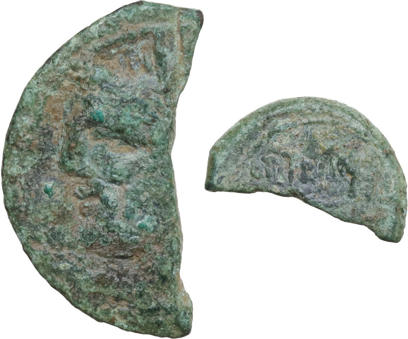 L. Titurius L.f. Sabinus. AE halved As, 89 BC. Obv. Laureate head di Janus, abov...