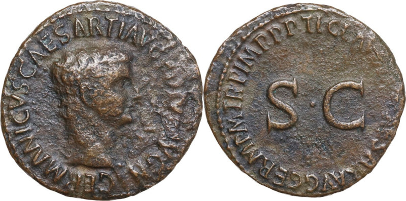 Germanicus, son of Nero Claudius Drusus and Antonia (died 19). AE As, Rome mint,...