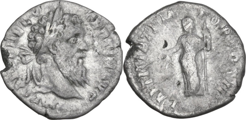 Pertinax (193 AD). AR Denarius. Obv. IMP CAES P HELV PERTIN AVG. Laureate head r...