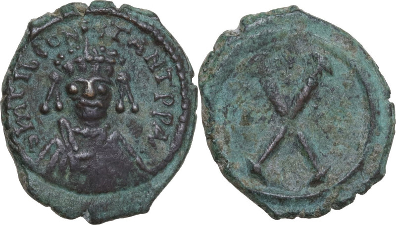 Tiberius II Constantine (578-582). AE Decanummium. Constantinople mint, 579-582 ...