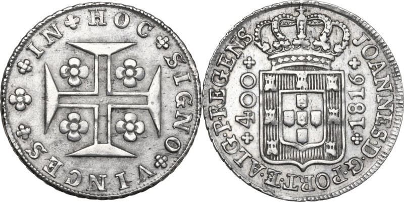 Portugal. Joao VI (1816-1826). 400 reis 1816. KM 331. AR. 14.74 g. 35.00 mm. AU.