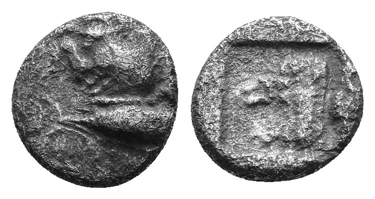 Mysia, Kyzikos. AR Obol. Circa 450-400 BC. AR 9mm, 0,92g